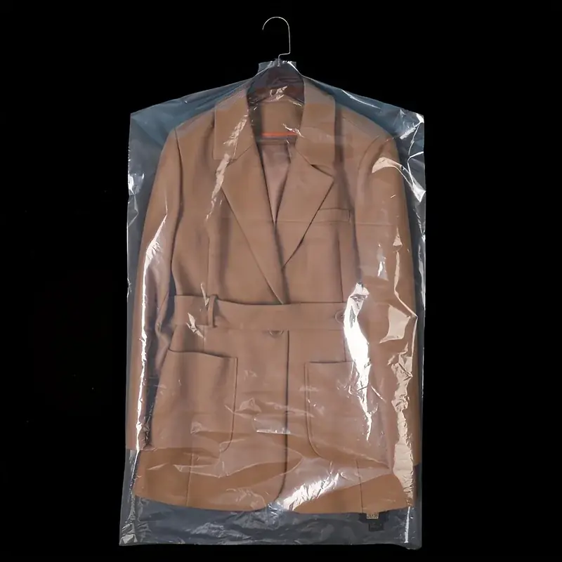 50pcs Transparent Plastic Garment Bags Dustproof Suit Dress Covers