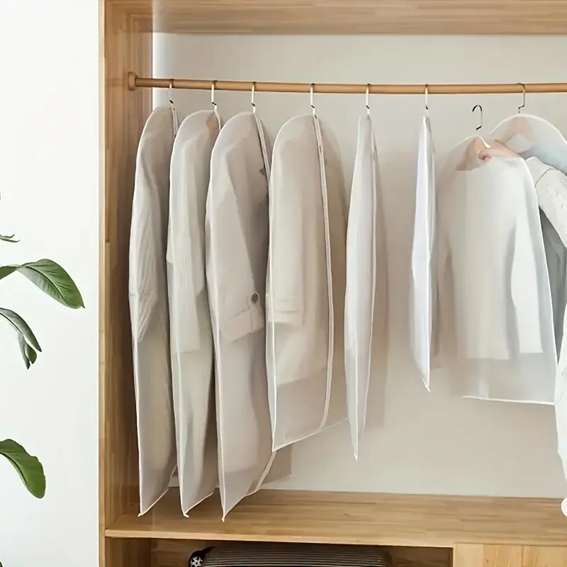 5pcs Zippered Suit Garment Bags Dust Covers For Closet Storage