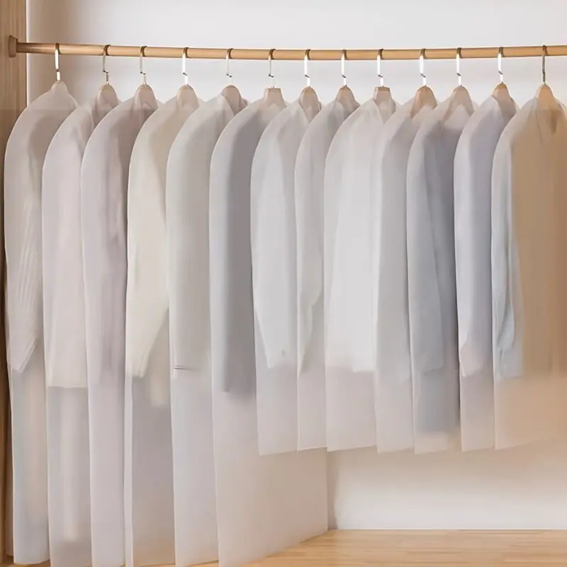 20pcs Clear Suit Dust Cover Bags Hanging Clothes Storage Solution
