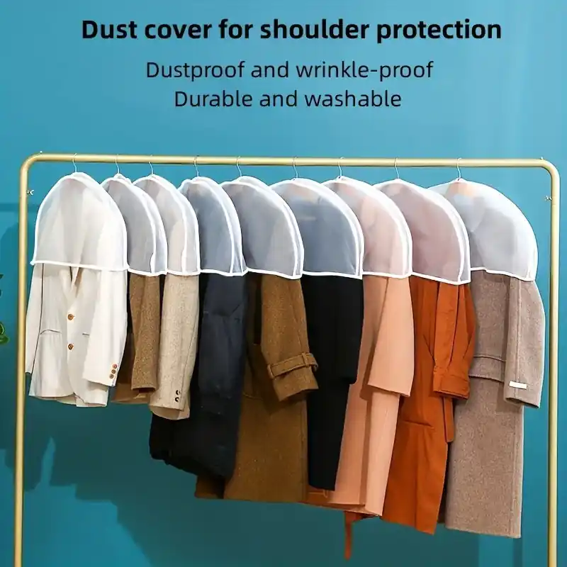 5pcs Clear Dustproof Garment Covers Suit Dress Protection For Storage