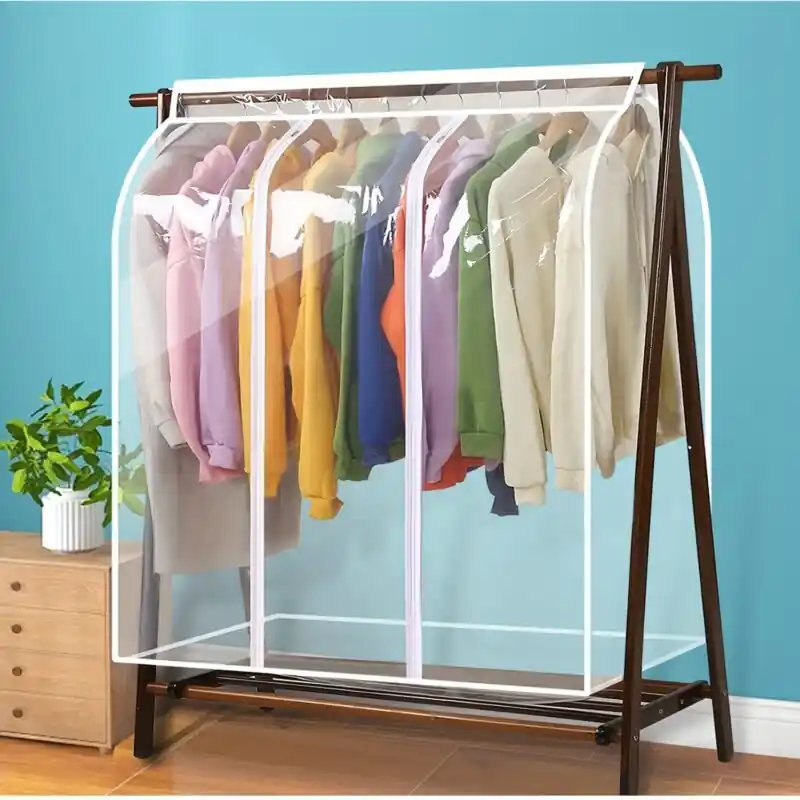 Large Capacity Transparent Dust Cover Garment Bags For Dresses Portable