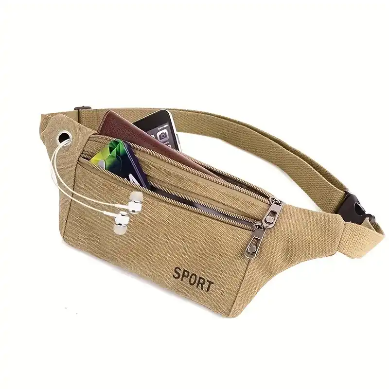 Mens Large Capacity Canvas Chest Waist Bag Multifunctional Versatile