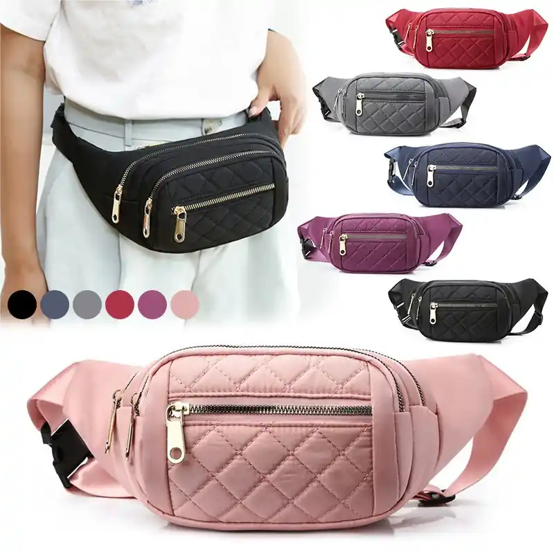 Waterproof Plaid Designer Waist Bag Womens Oxford Crossbody Fanny Pack