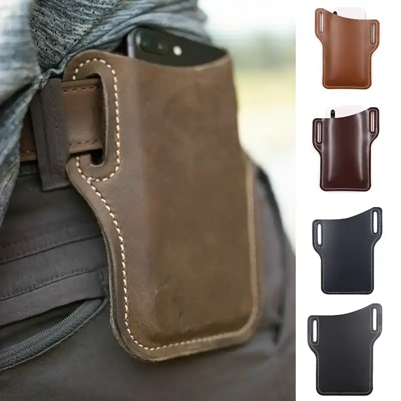 Durable Faux Leather Universal Phone Case For Sports Travel Hiking
