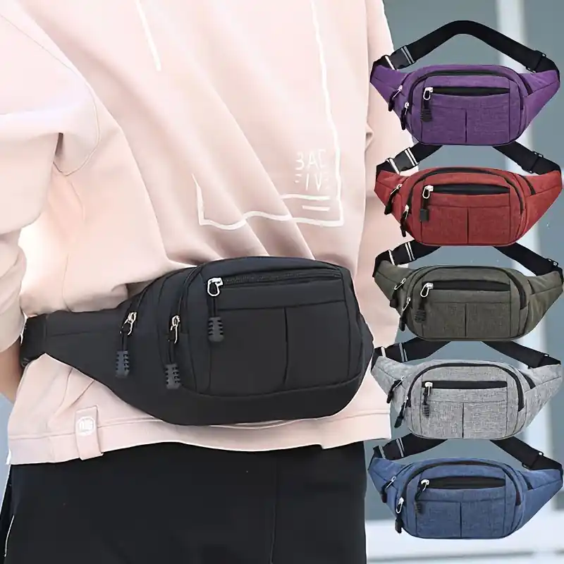 Stylish Canvas Waist Bag Outdoor Travel Fanny Pack For Men Women