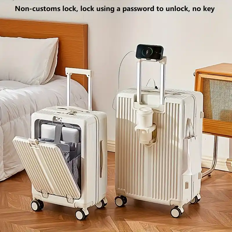 Mens Large Capacity Trolley Luggage With Computer Compartment Wheel Lock