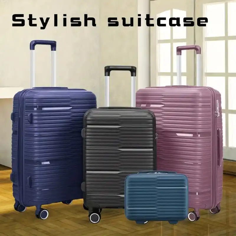 Durable Antiscratch Waterproof Luggage Set With 14 Makeup Box
