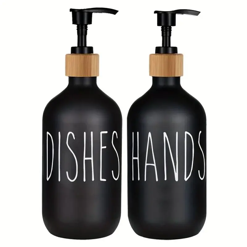 2pack 1691oz Black Plastic Lotion Dispensers Hand Dish Sanitizer