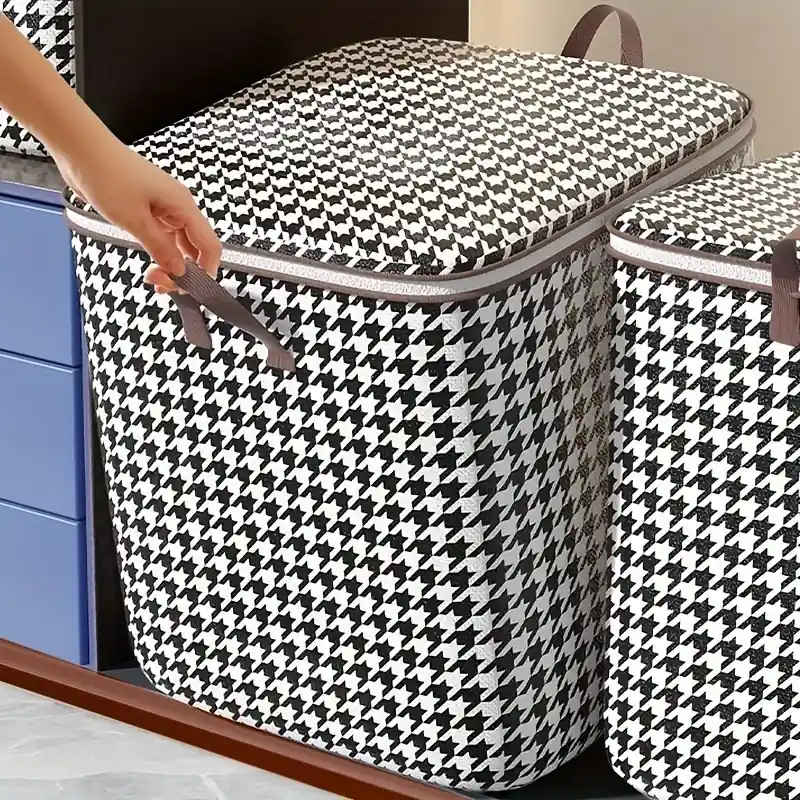 Large Capacity Foldable Quilt Clothing Storage Bag With Handles