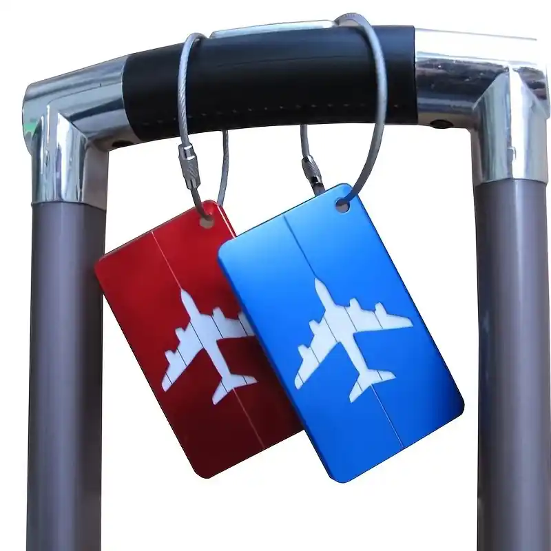 Durable Aluminum Alloy Luggage Tag Secure Travel Suitcase Bag Identifier