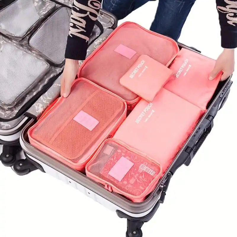 6pcs Travel Packing Cubes Organizer Set Luggage Shoes Underwear Storage