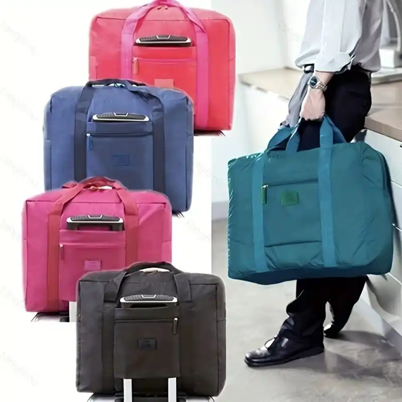 Foldable Largecapacity Travel Duffle Bag With Zipper Handles