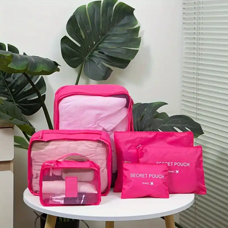 6 Pcs Travel Luggage Organizer Set Lightweight Dustproof Storage Bags