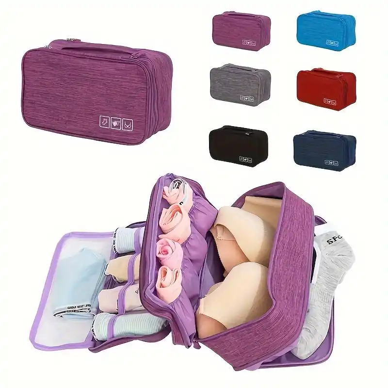 Compact Travel Underwear Lingerie Organizer Portable Toiletry Storage Bag