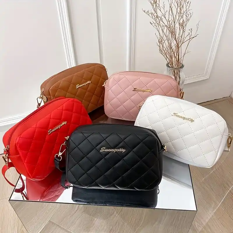 Chic Argyle Quilted Crossbody Bag Fashionable Womens Messenger Coin Purse