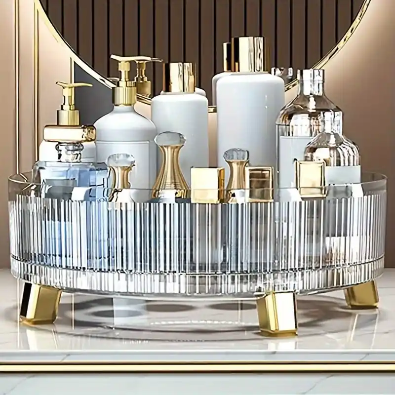 360 Rotating Clear Makeup Perfume Organizer Large Capacity Bathroom Vanity