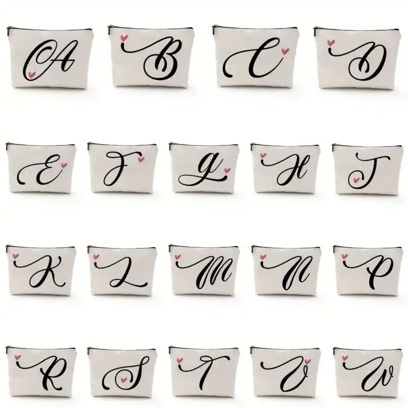 Waterproof Letter Print Cosmetic Bag Ideal For Makeup Toiletries