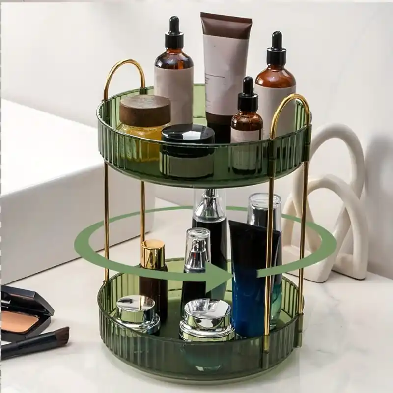 360 Rotating Makeup Organizer Adjustable Diy Carousel Storage Rack