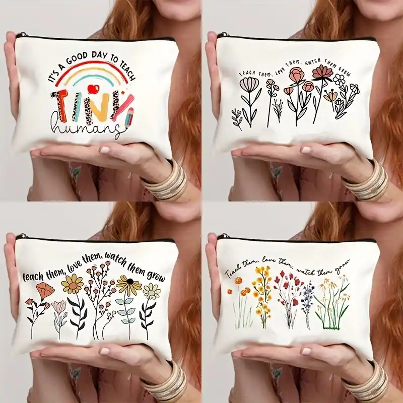 Teacher Cosmetic Bag Stylish Makeup Pouch Perfect Back To School Gift