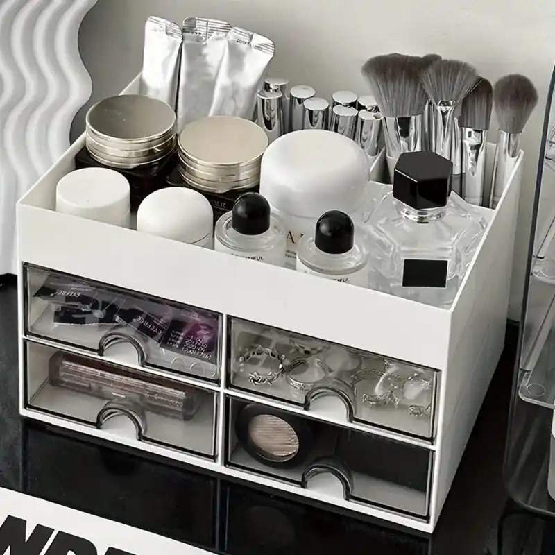 Multifunctional Desk Organizer With Drawers For Makeup Office And Skincare