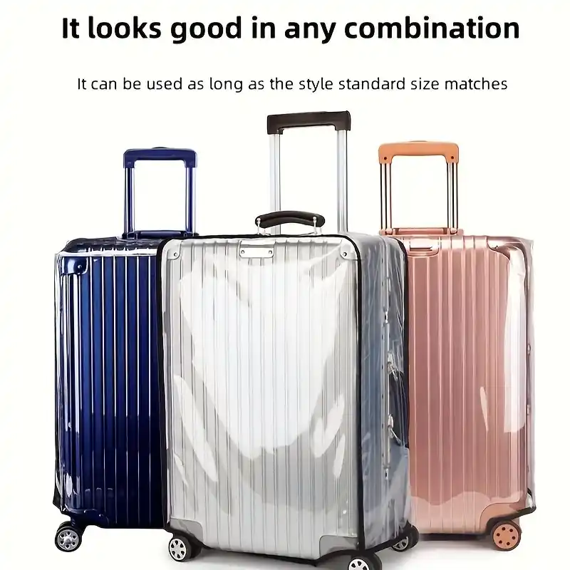 Durable Clear Pvc Luggage Protector Waterproof Dustproof Travel Suitcase Cover