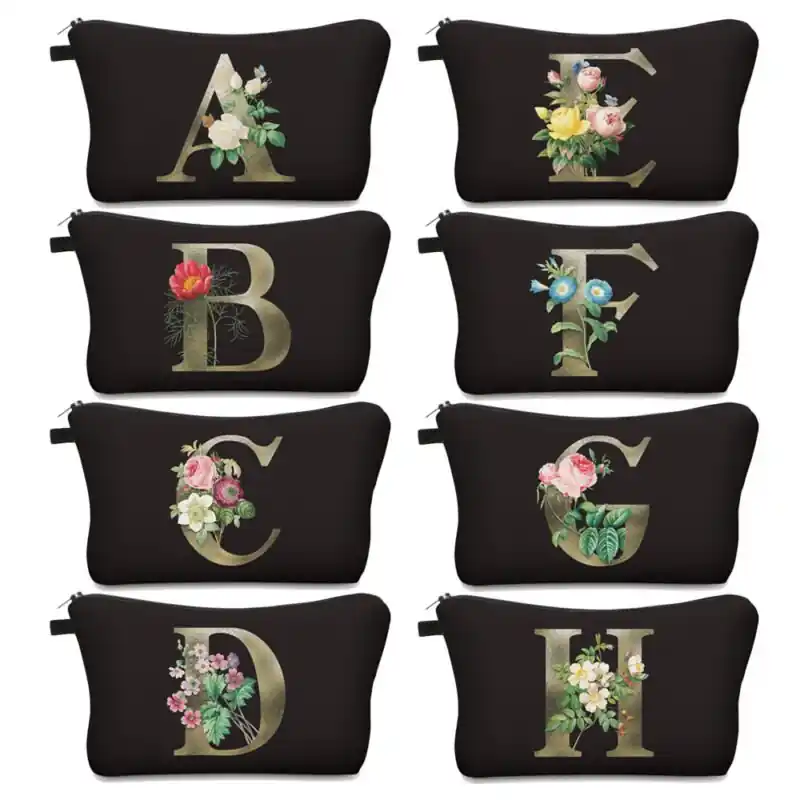 Waterresistant 3d Floral Cosmetic Bag Roomy Travel Makeup Organizer