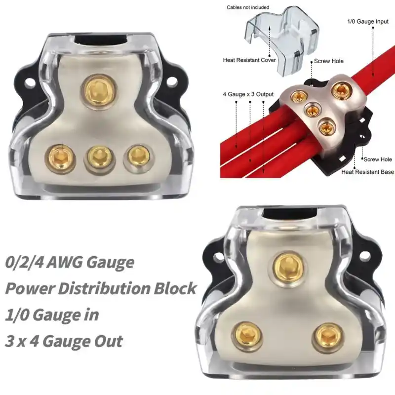 10 To 4 Awg Car Audio Power Distribution Block