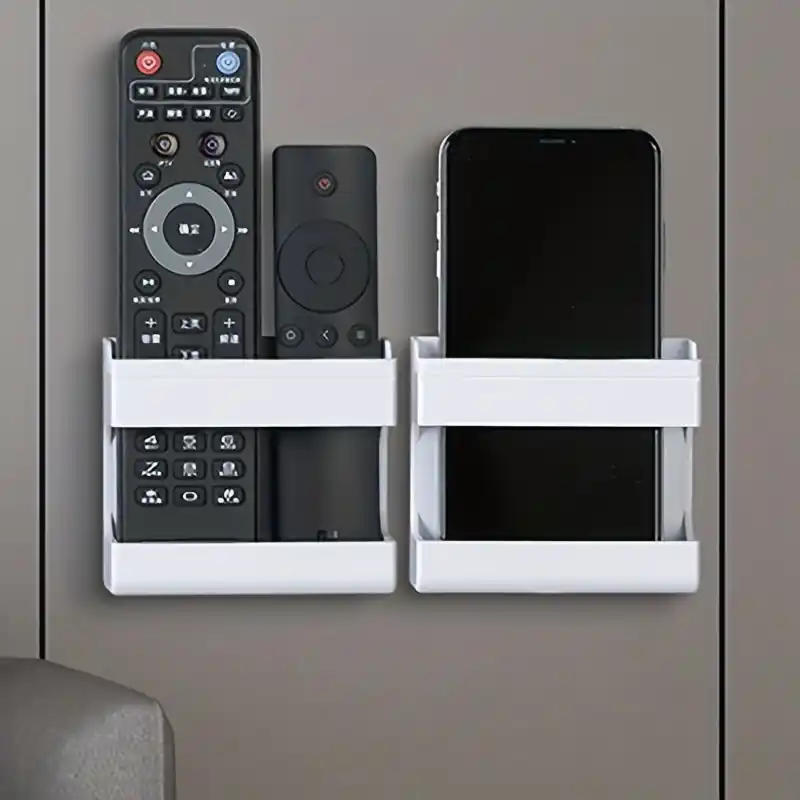 Wallmounted Nonperforated Phone Charging Holder Remote Storage Box