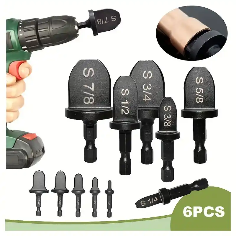 Multisize Copper Tube Expander Set Hex Shank Swaging Drill Bits
