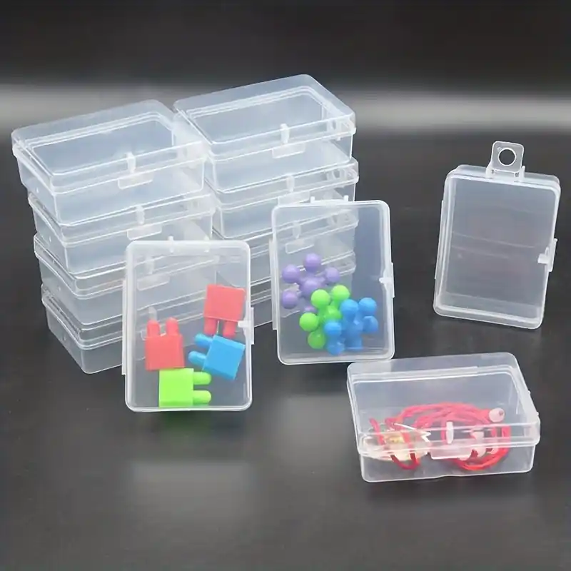Compact Clear Plastic Storage Boxes 12 Pack Ideal For Small Items
