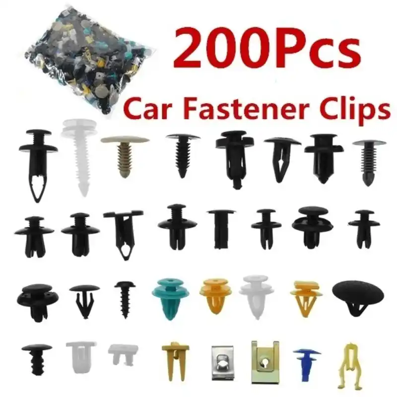 200piece Universal Car Clips Set Durable Easy Push Application Fasteners