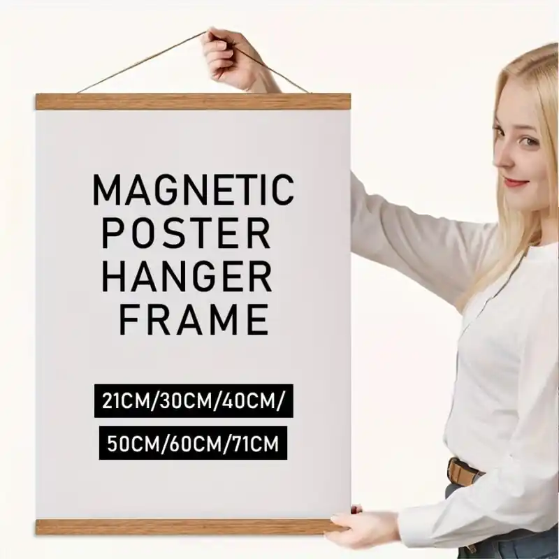 Magnetic Wood Poster Frame 6 Colors Easy Swap Modern Decor