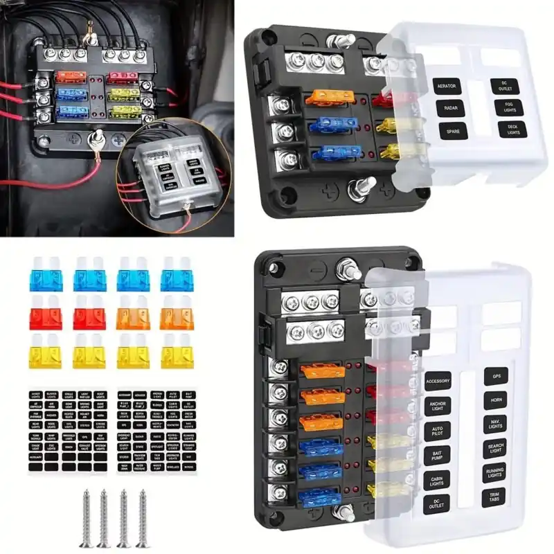 12v 612 Circuit Fuse Block Led Dampproof For Auto Marine Use