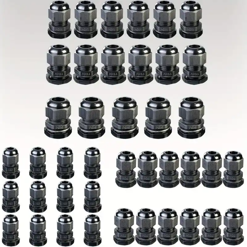 42pcs Nylon Cable Gland Assortment Kit Electrical Box Wire Management