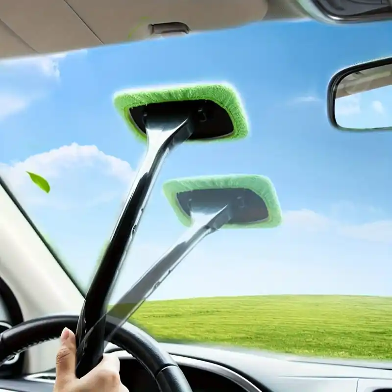 Long Handle Car Windshield Cleaner Brush Kit Easy Wipe Tool