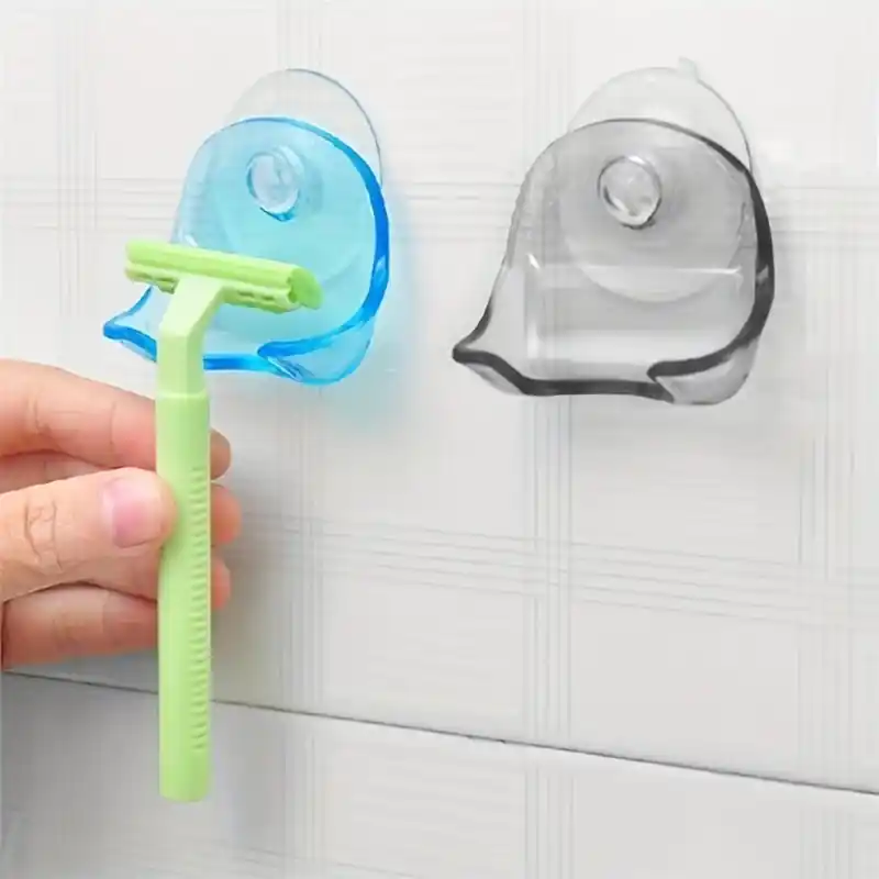 Multipurpose Suction Cup Razor Toothbrush Holder For Bathroom Organization