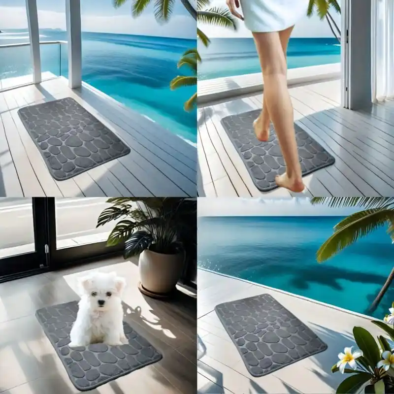 Ultraplush Quickdry Memory Foam Bath Mat Cobblestone Design