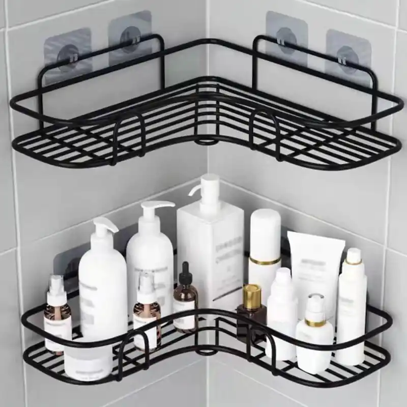 Triangular Wallmounted Shower Caddy Rack For Bathroom Kitchen Storage