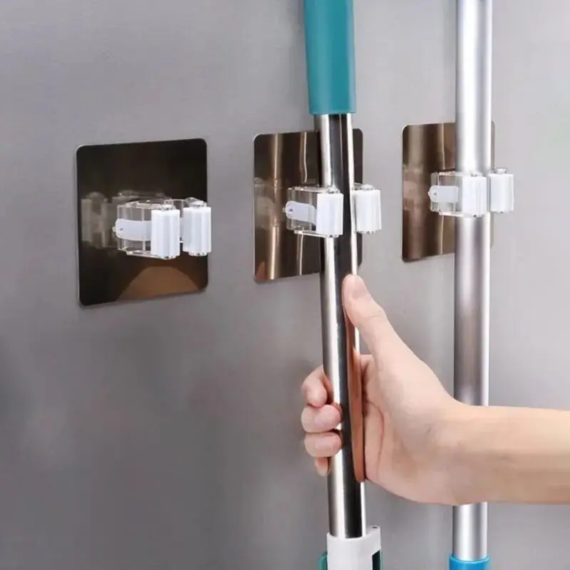 Heavyduty Mop Broom Wallmounted Storage Rack 44lbs Capacity