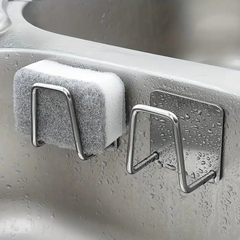 Stainless Steel Nopunch Kitchen Sink Sponge Holder Wall Mount Rack