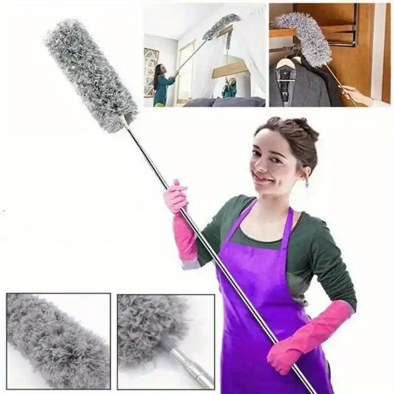 Retractable Microfiber Duster Reusable Washable Dust Brush For Home Car