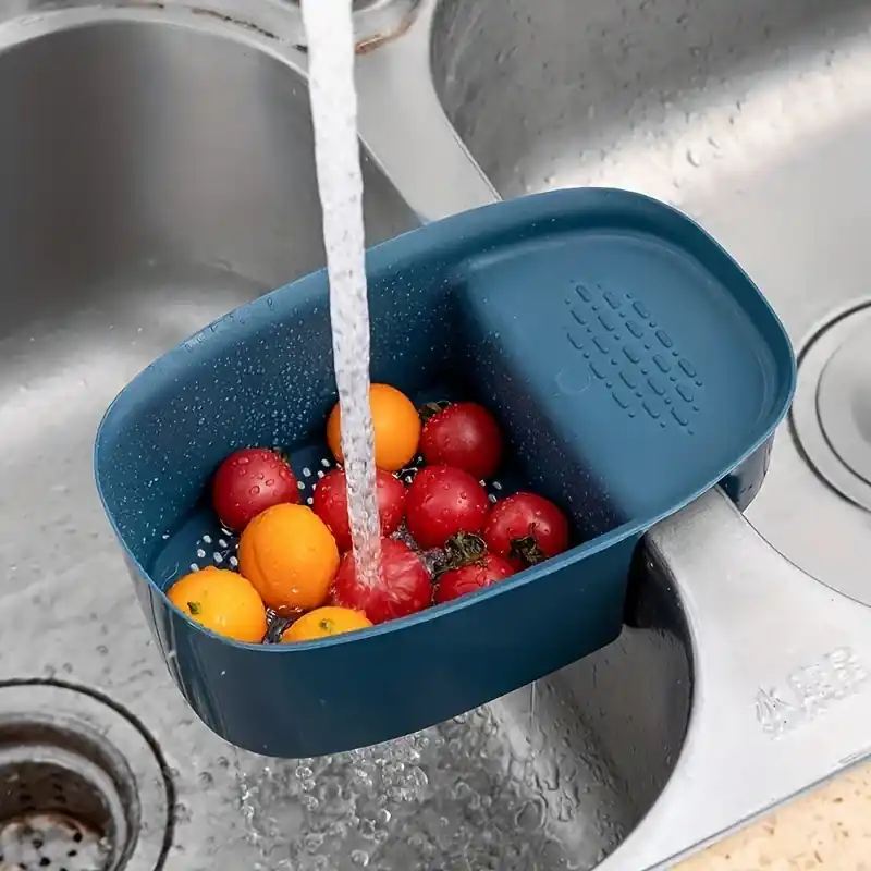 Spacesaving Multifunctional Kitchen Sink Drain Rack Wash Basket