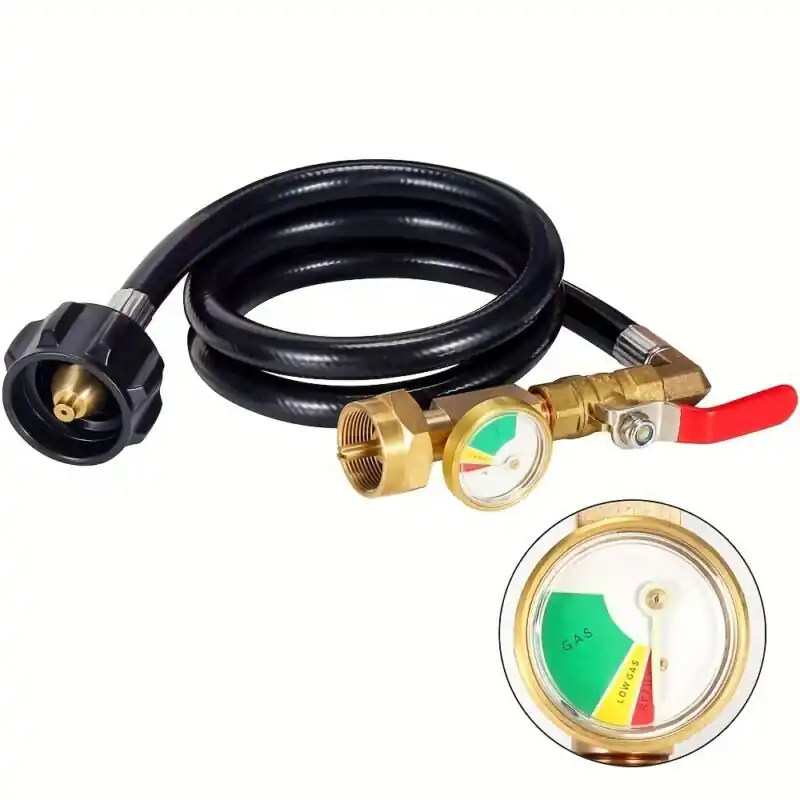36 High Pressure Propane Refill Hose With Gauge For Bbqcamping