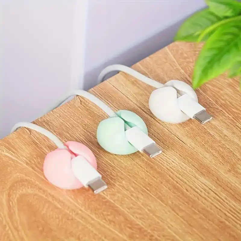 3pack Colorful Desktop Cable Organizers Tanglefree Cord Management