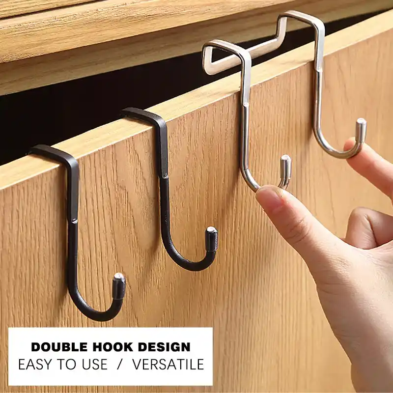 Stainless Steel Double Sshape Hook For Kitchen And Bathroom Storage