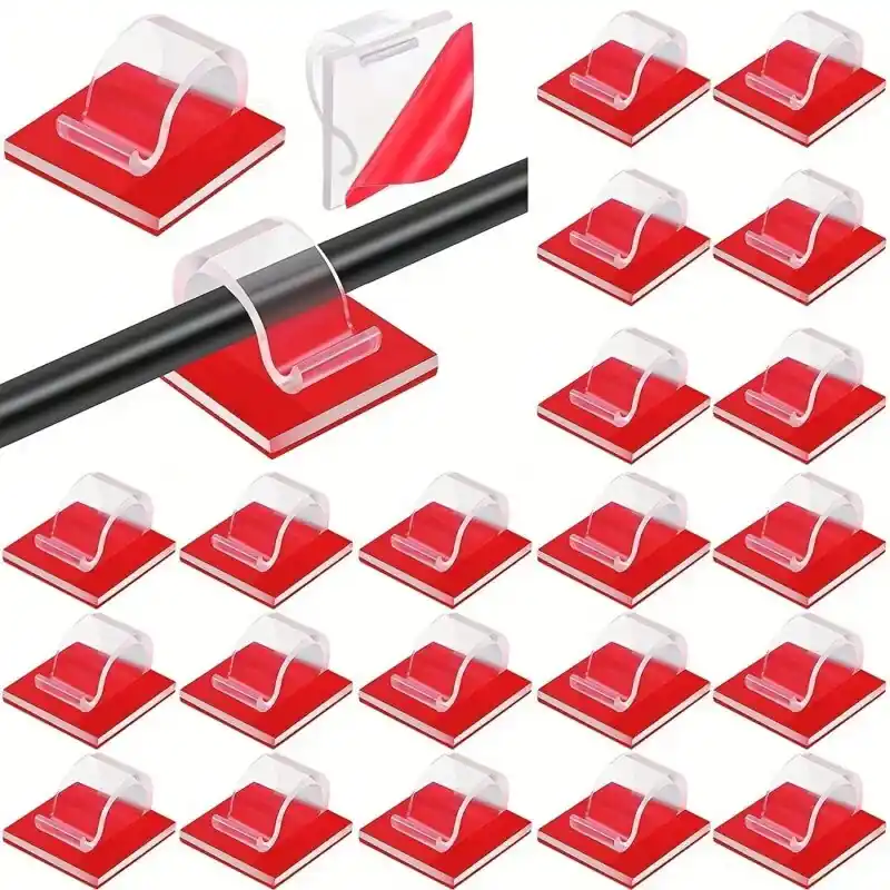 50pcs Heavyduty Adhesive Cable Clips Tidy Wires For Home Office Car