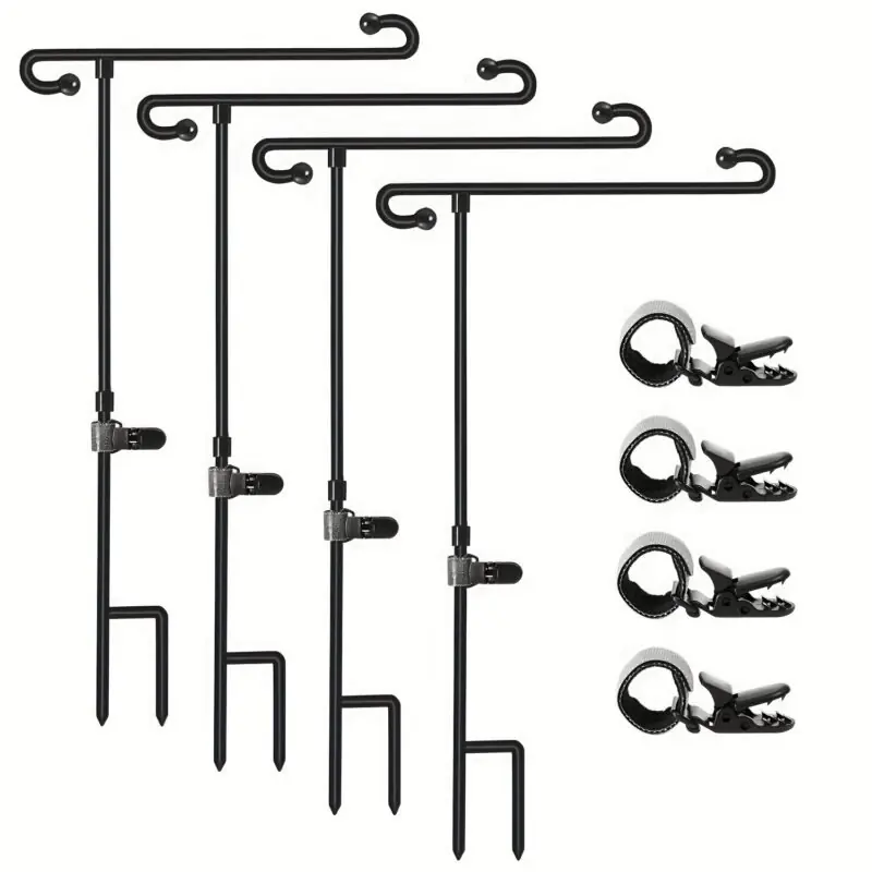 Allweather Rustproof Garden Flag Stand With Secure Clip Stopper