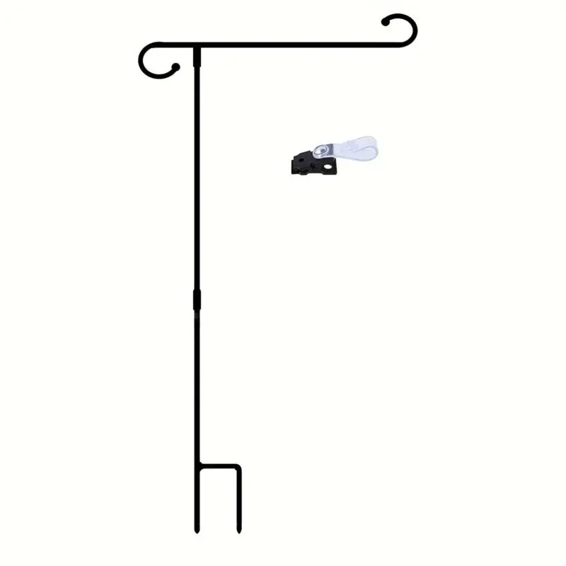 Weatherproof 36in Garden Flag Stand With Stopper And Clip Durable Coated Pole