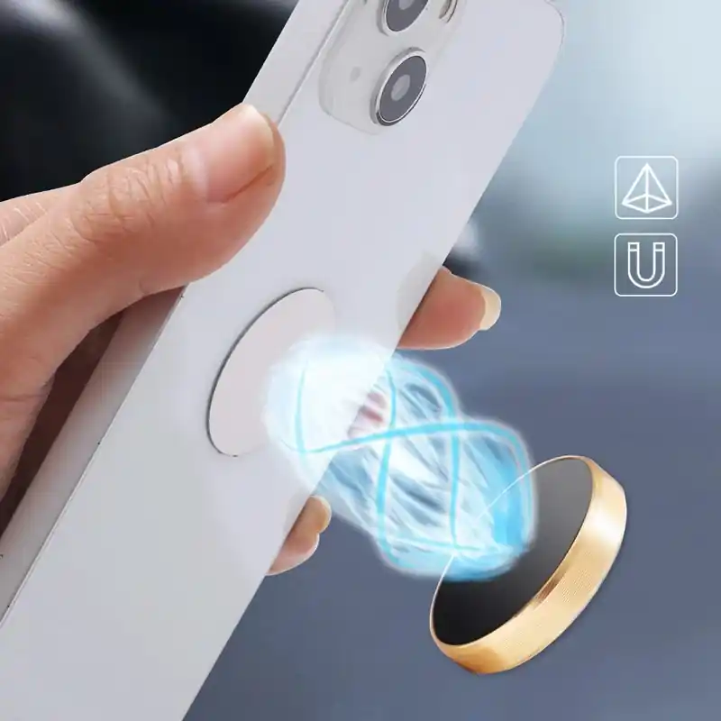 5pc Magnetic Stainless Steel Phone Holders Carhome Use Adhesive Mounts