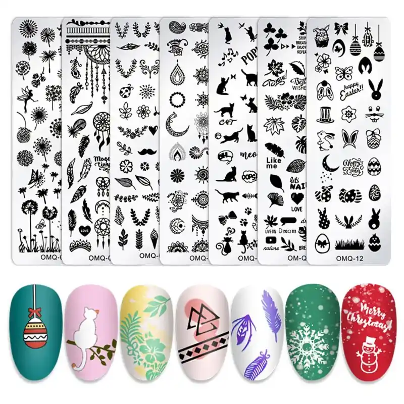 Unique Nail Art Stamping Plates Kit Manicure Design Templates